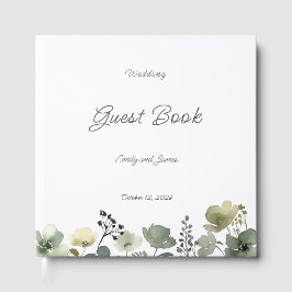 Olive Floral Wedding Gästebuch