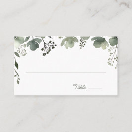 Olive Floral Wedding Platzkarte