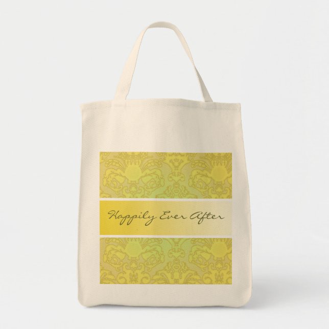 Olive & Gold Damask Hochzeitstasche Tragetasche (Vorne)