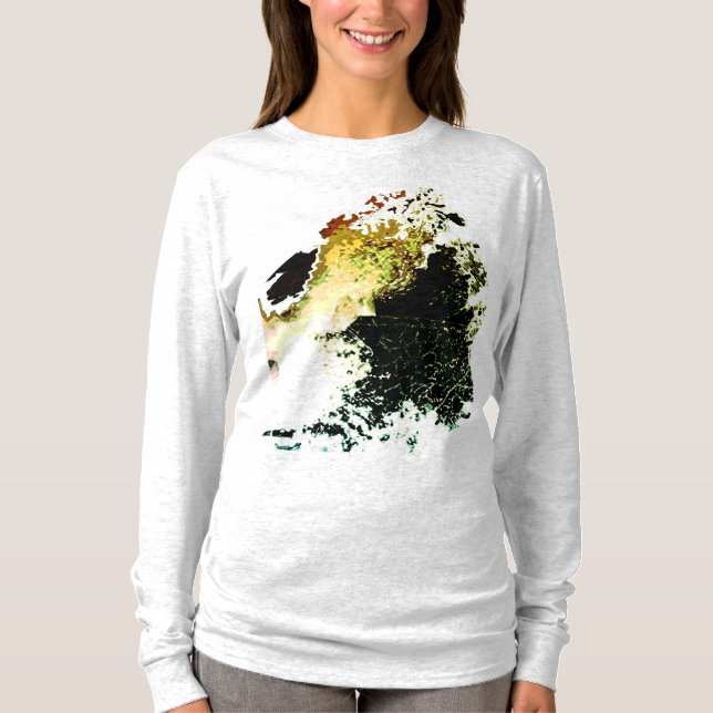 Olive Gold Tan Airbrush Paint Splash MCM Look T-Shirt (Vorderseite)