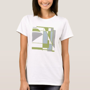 Olive Gray Geometric MCM inspiriert Abstrakt Small T-Shirt