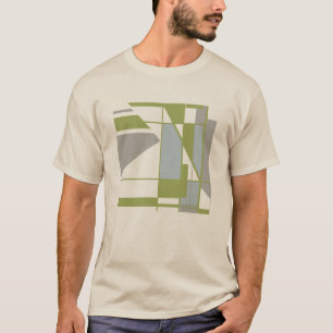 Olive Gray Geometric MCM inspiriert Abstrakt Small T-Shirt