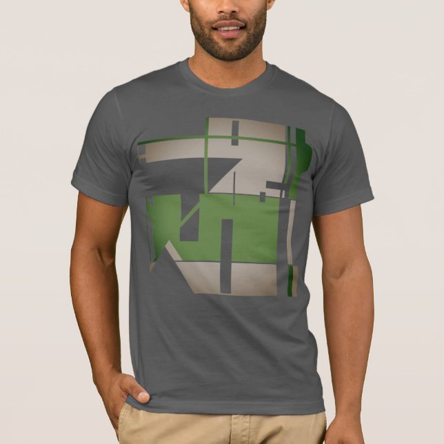 Olive Gray Metallic Südwest inspiriert Abstrakt T-Shirt (Vorderseite)