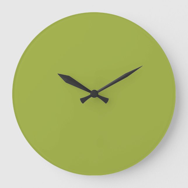 Olive Green Acryl Wall Clock Große Wanduhr (Vorderseite)