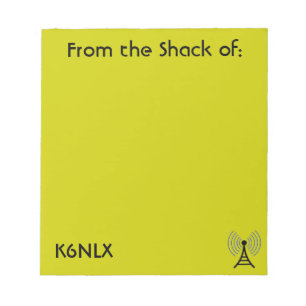 Olive Green Amateur Radio Call Signature Notepad Notizblock