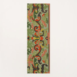 Olive Green Antique Chinesisches Abstraktes Muster Yogamatte