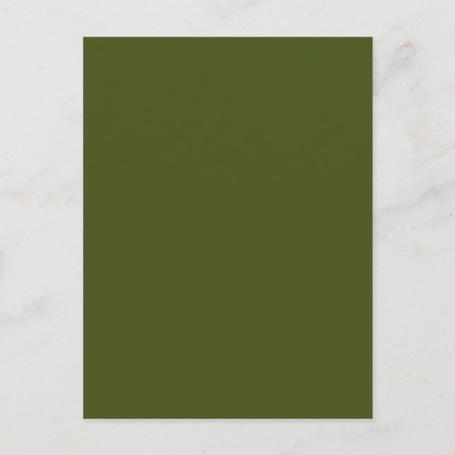 Olive Green Background Deco zum Anpassen Postkarte (Vorderseite)