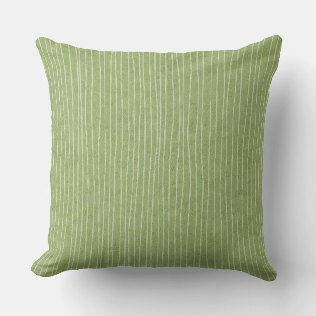 Olive Green Bale Stripes Theme Kissen (Vorderseite)