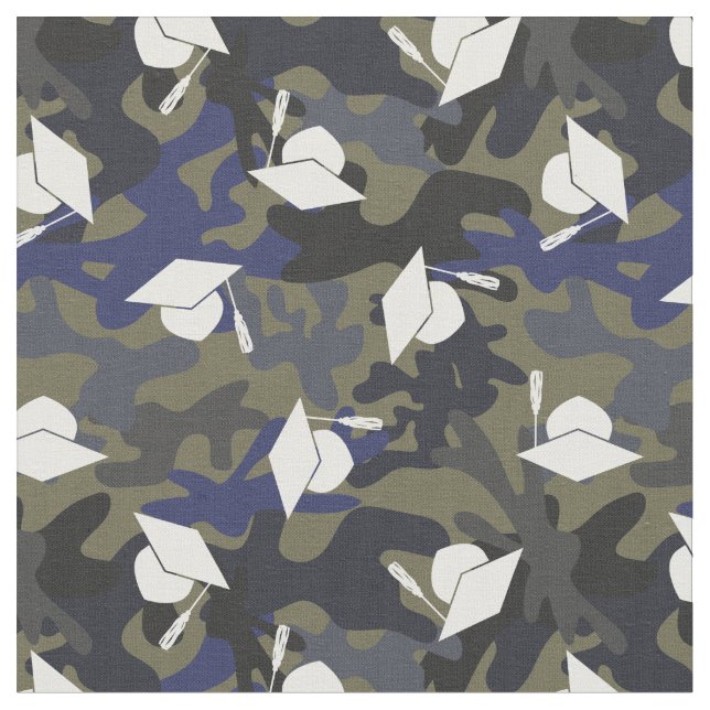 Olive Green Blue Camouflage Muster Abschluss Stoff (Nahaufnahme)