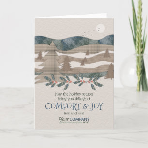 Olive Green, Blue Nature Company Holiday Cards Karte