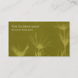 Olive Green Blume Business Card Visitenkarte