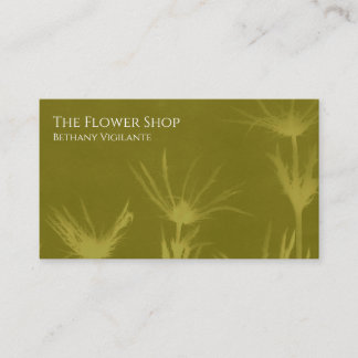 Olive Green Blume Business Card Visitenkarte