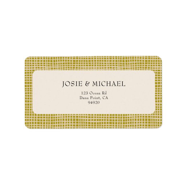 Olive Green Boho  Adressaufkleber (Vorne)