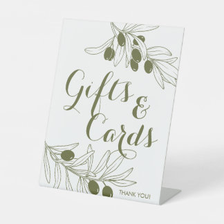 Olive Green Branches Geschenke & Karten Sockelschild