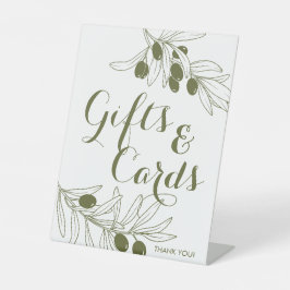Olive Green Branches Gifts & Cards Sockelschild