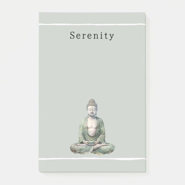 Olive Green Buddha Meditation Personalized  Post-it Klebezettel (Vorderseite)