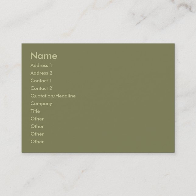 Olive Green Business Card Visitenkarte (Vorderseite)