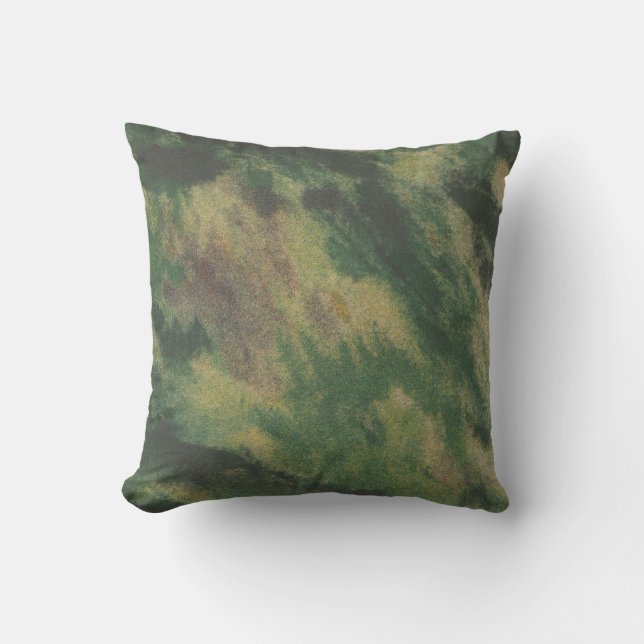 Olive Green Camouflage Pattern Throw Kissen (Vorderseite)