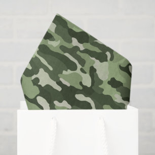 Olive Green Camouflage Seidenpapier