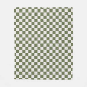 Olive Green Checkered Patered Karo Fleecedecke