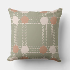 Olive Green Circle Muster Kissen