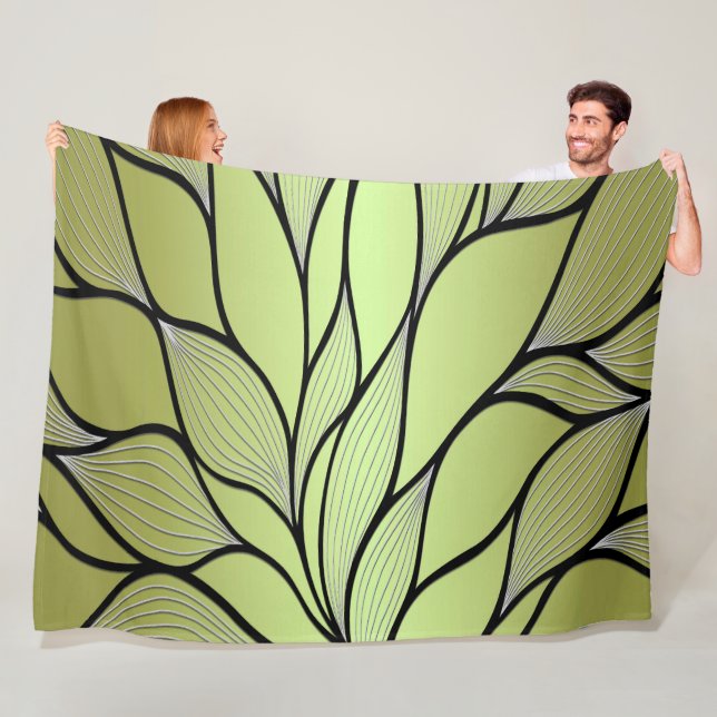 Olive Green Creative Verlass Pattern Fleecedecke (Beispiel)