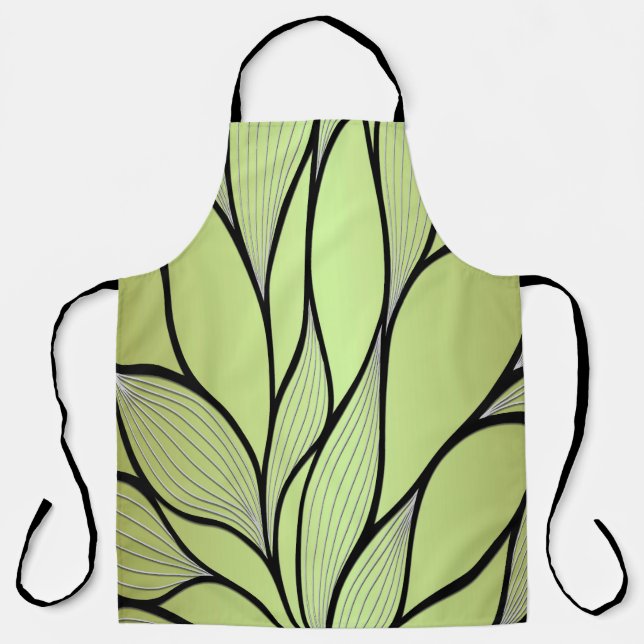 Olive Green Creative Verlass Pattern Schürze (Vorderseite)