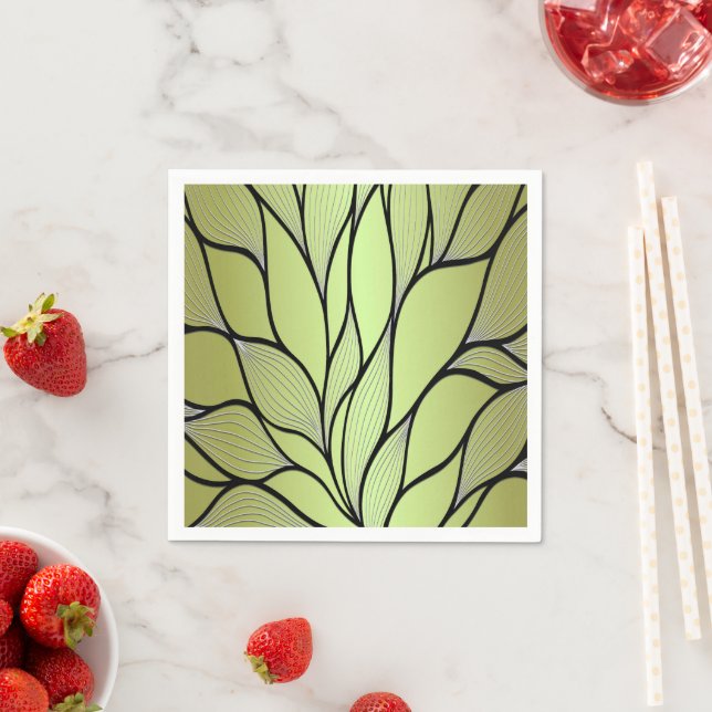 Olive Green Creative Verlass Pattern Serviette (Beispiel)