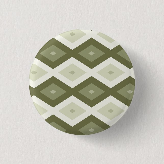Olive Green Diamant Muster Button (Vorderseite)