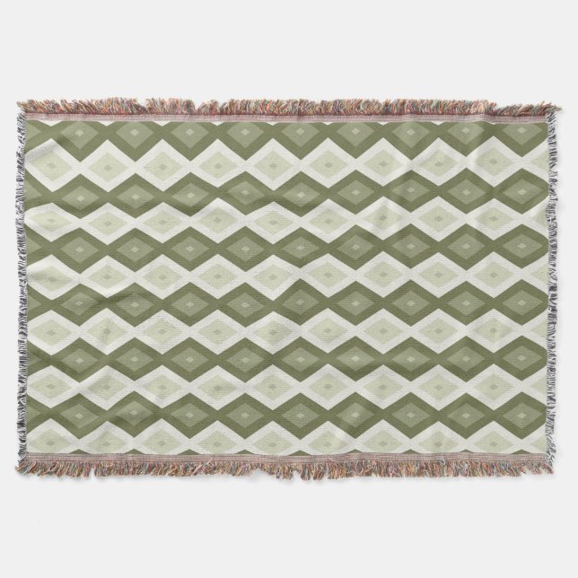 Olive Green Diamant Muster Decke (Vorderseite)