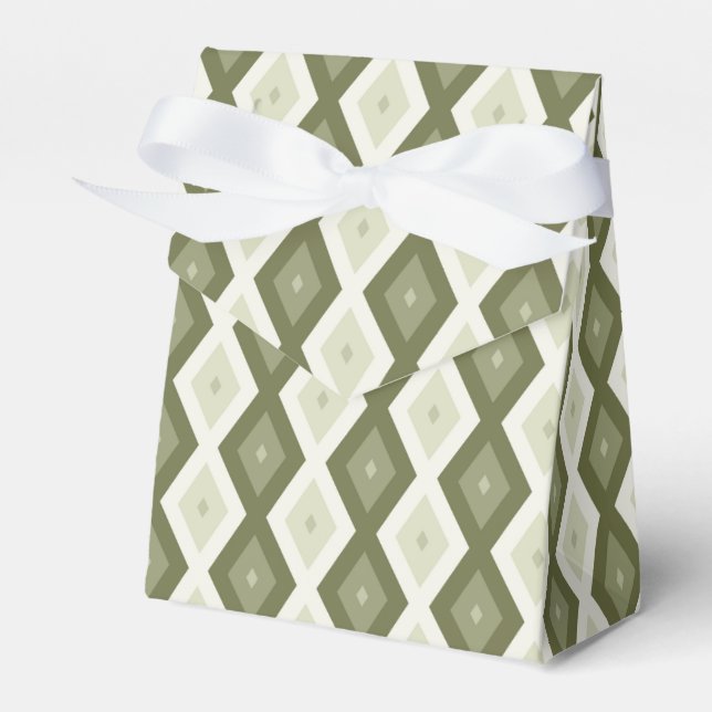 Olive Green Diamant Muster Geschenkschachtel (Vorderseite)
