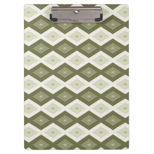 Olive Green Diamant Muster Klemmbrett