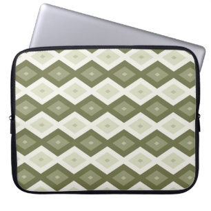 Olive Green Diamant Muster Laptopschutzhülle