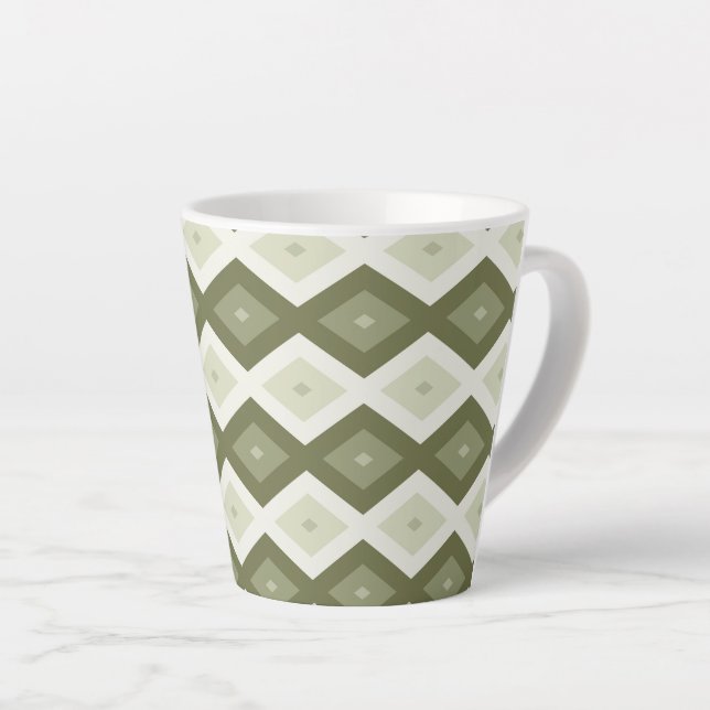 Olive Green Diamant Muster Milchtasse (Rechte Ecke)