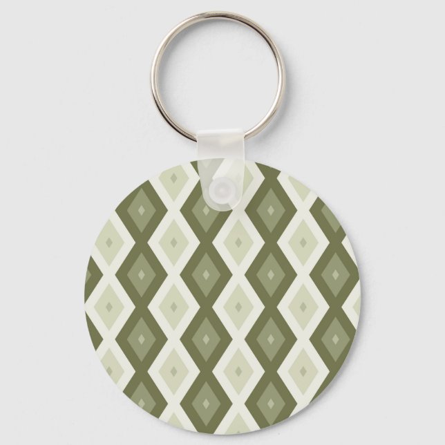 Olive Green Diamant Muster Schlüsselanhänger (Vorderseite)