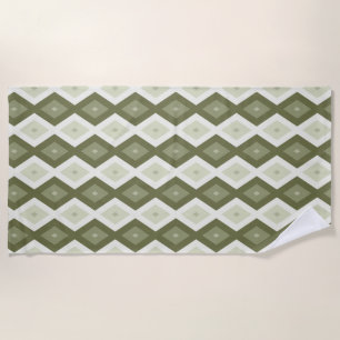 Olive Green Diamant Muster Strandtuch