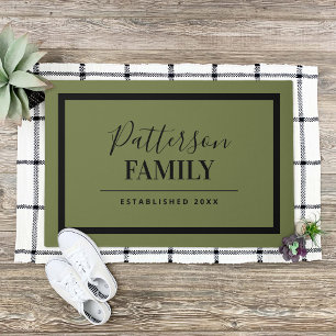 Olive Green Family Monogram Doormat Fußmatte