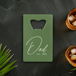Olive Green First Vatertag Foto Geldbeutel Flaschenöffner