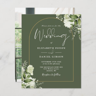Olive Green Floral Foto Hochzeitsempfang