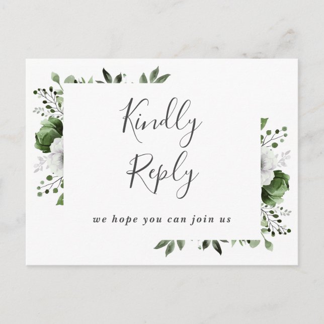 Olive Green Floral Song Anfrage UAWG Postkarte (Vorderseite)