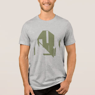 Olive Green Geometrie Formen Abstraktes Kunstdesig Tri-Blend Shirt