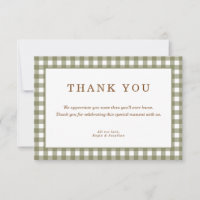 Olive Green Gingham Baby Dusche