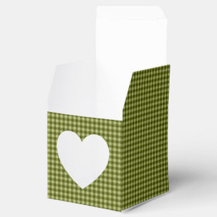 Olive Green Gingham-GASTGESCHENK BOX, raue Aussche Geschenkschachtel