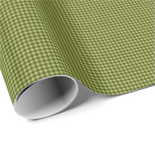 Olive Green Gingham GIFT WRAPPING PAPIER Geschenkpapier