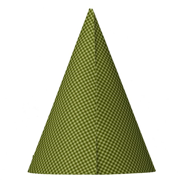Olive Green Gingham-PAPER PARTY HATS Partyhütchen (Rückseite)