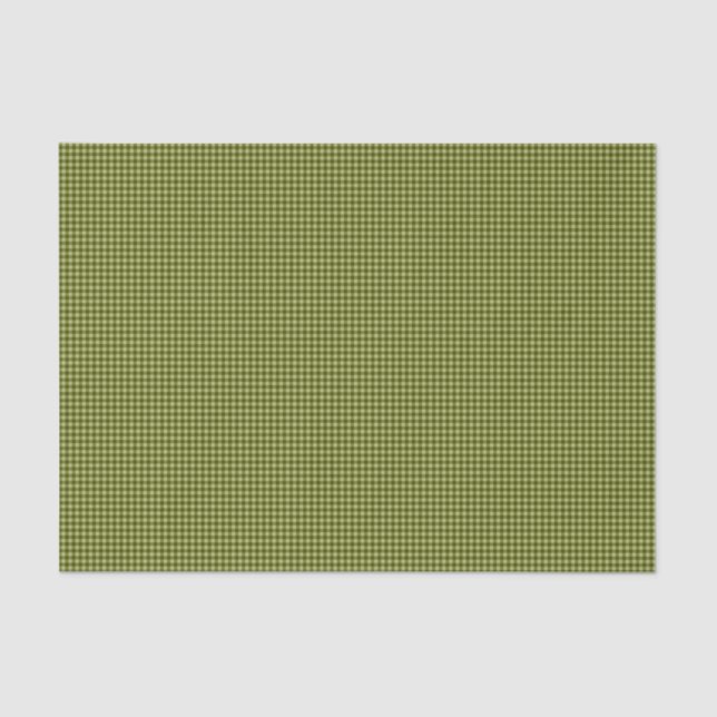 Olive Green Gingham TISSUE WRAPPING PAPIER (Vorderseite)