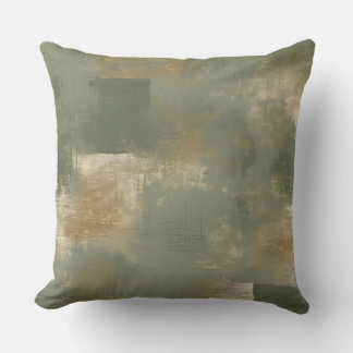 Olive Green Gold Abstrakt Kissen