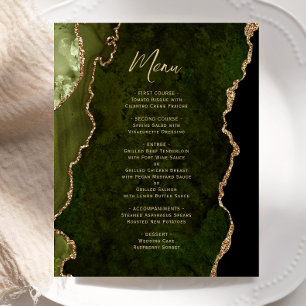 Olive Green Gold Agate Hochzeitmenü