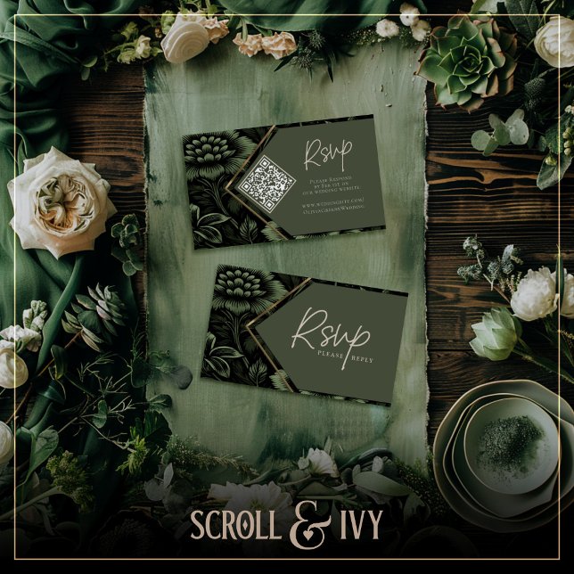 Olive Green & Gold Frame UAWG Begleitkarte (Von Creator hochgeladen)