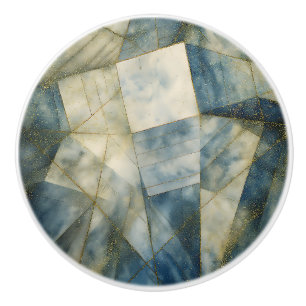 Olive Green Gold Geometric Abstrakt Natural Keramikknauf